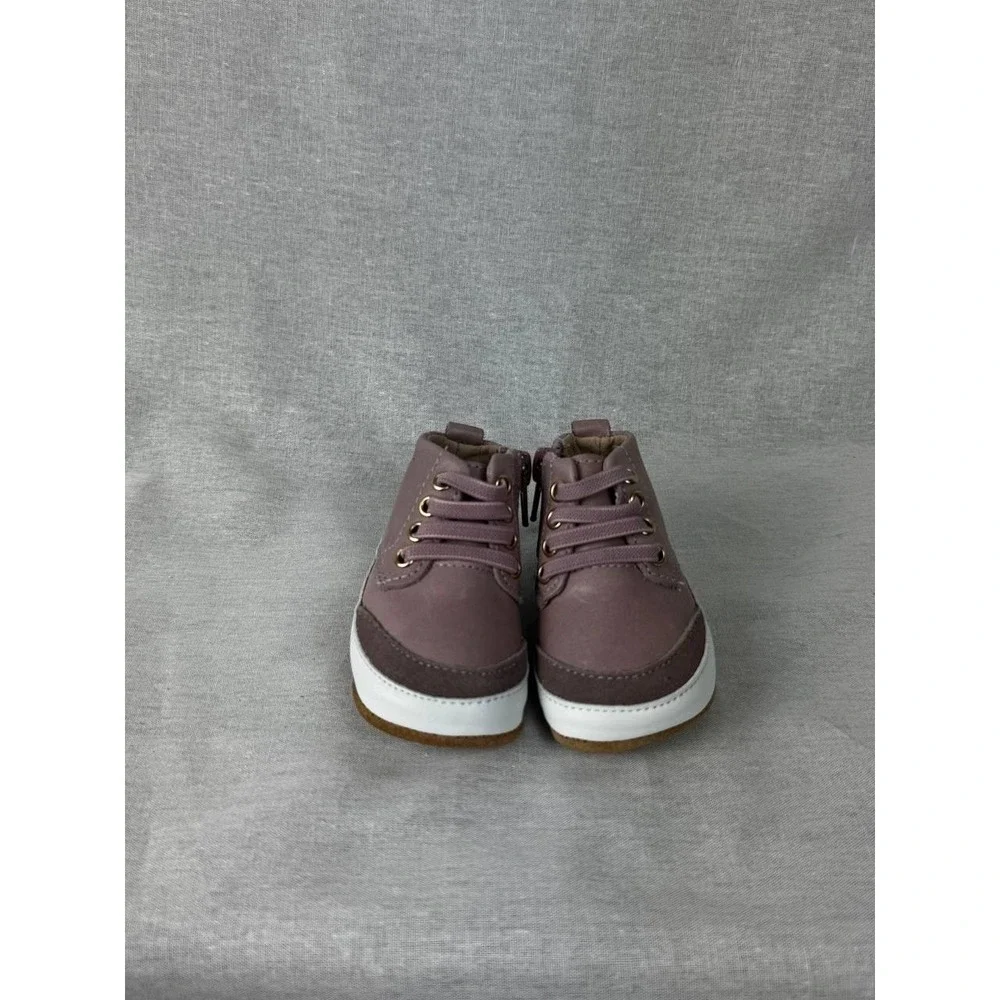 Little Love Bug Mauve Leather Minimalist High Top‎ Sneakers Baby Toddler Size 3